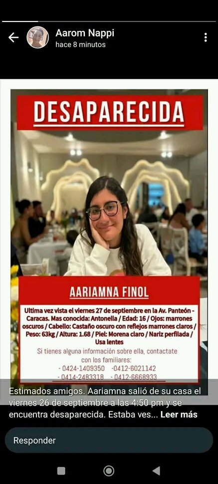Nancy04_12_2014's tweet photo. #Desaparecida en #Caracas 
#Venezuela necesitamos que comparta por favor para que aparezca la chica.

 Más información que #Aparezca

👇👇👇😢💔 https://t.co/jwVsVwWKO7