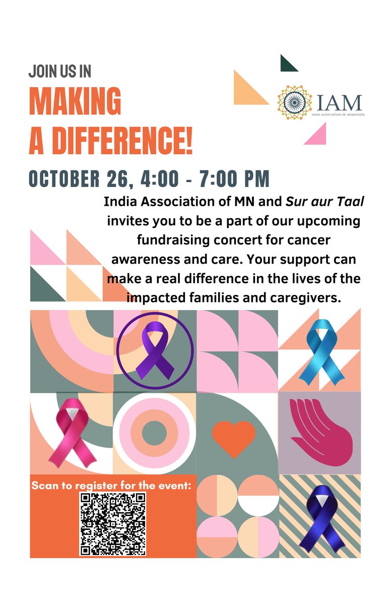 Join us at our concert that will take you down the nostalgic 90s while you support a great cause - cancer care.
Please support us generously by registering for tickets by scanning the QR code alongside or using the link below:
 zeffy.com/en-US/ticketin…
#IAMN2024 #CancerCare