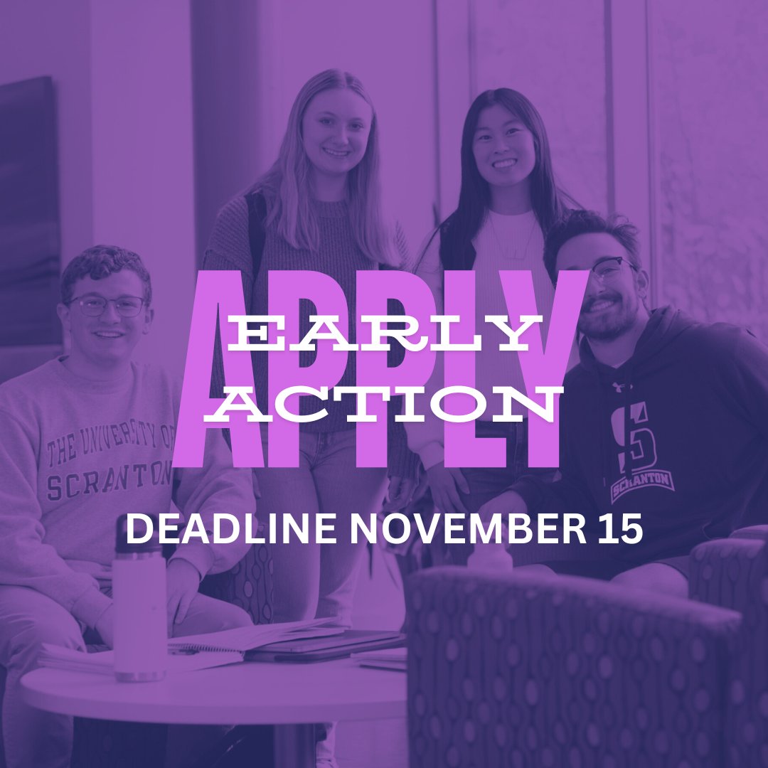 College applications are in full swing! Prepare yourself for success by applying Early Action to Scranton🐺Our application is FREE through the <a href="/CommonApp/">Common App</a>, don't miss out on this opportunity to join our Royal family!

#Royals2029