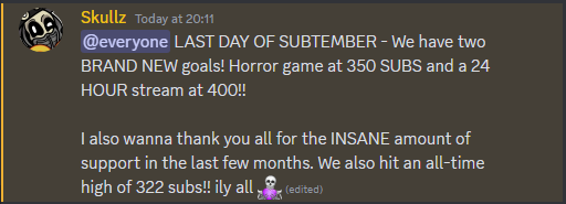 🔴LIVE for the last day of SUBTember!!!

🔗twitch.tv/Brandonskullz
