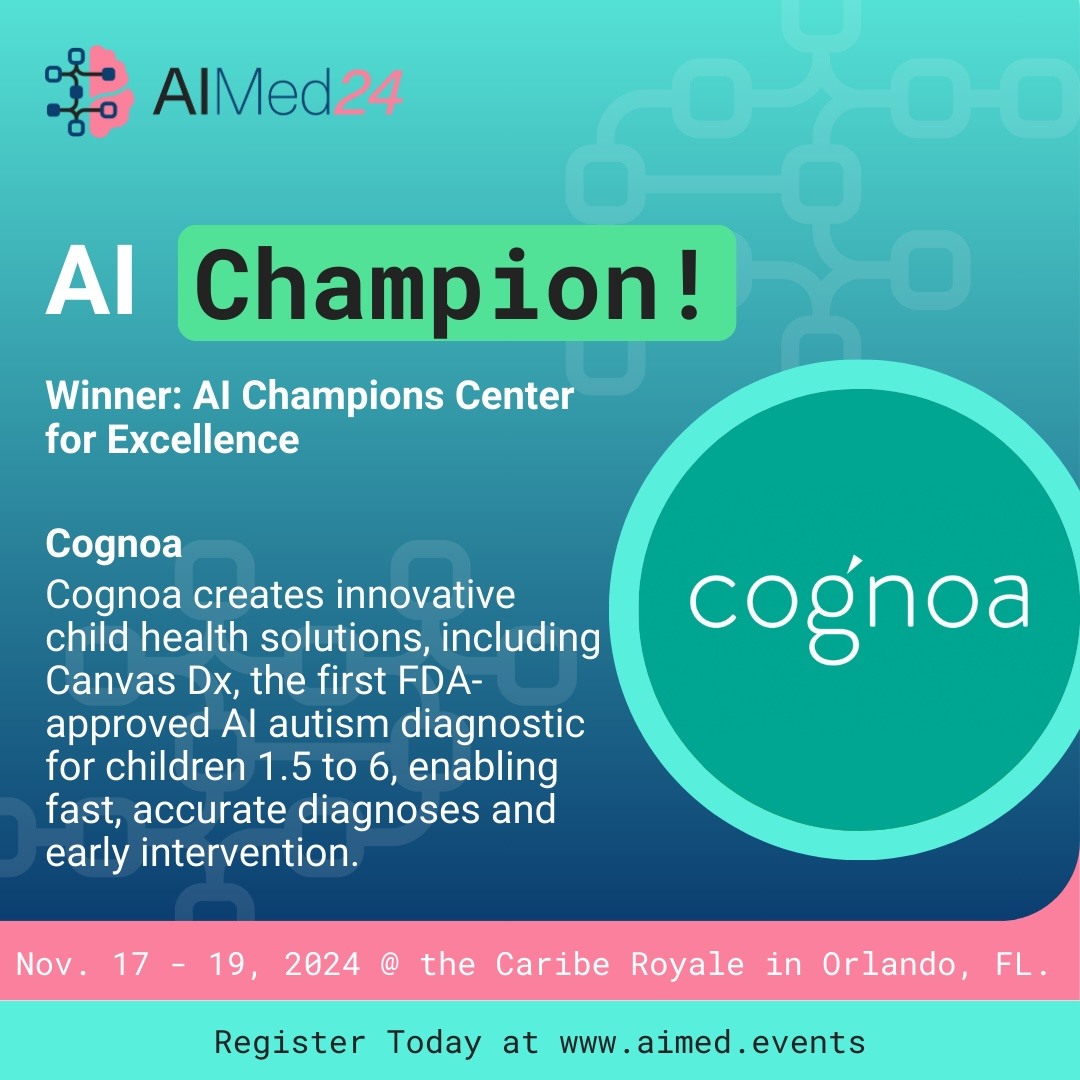 We are honored to be named Winner: #AI Champions Center for Excellence as part of the #AIChampionAwards during #AIMed24, happening Nov 17-19 in Orlando!
Register for #AIMed24 here: bit.ly/4drYxLy
#AIinHealthcare #DigitalHealth #HealthcareInnovation
