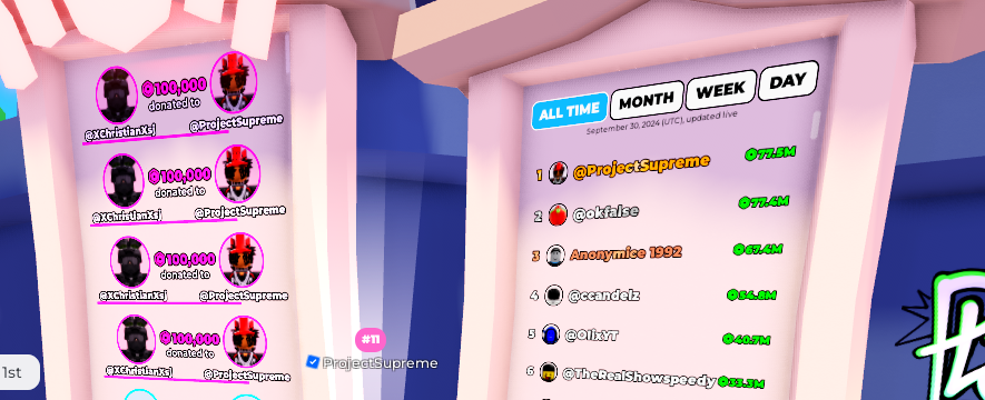 PROJECTOBER!!! In October I will be going for the TOP 10 Most DONATED In Pls Donate!!!!