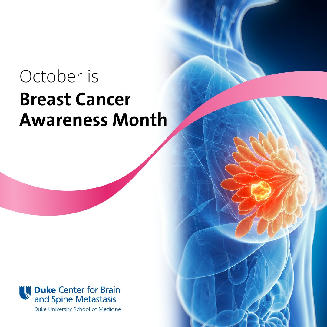 #October is #BreastCancer Awareness Month. Almost any cancer can spread (metastasize) to the brain or spine, but breast cancer is among one of the most common cancers to do so.  Learn more about breast cancer screening at Duke at dukehealth.org/treatments/can…