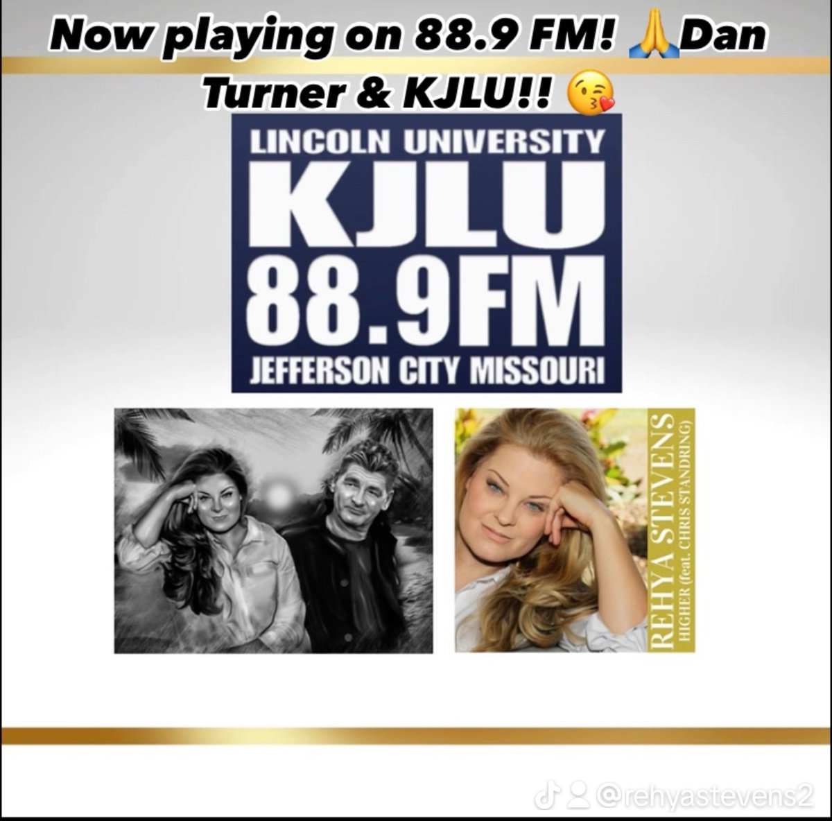 Sending out a great big hug &amp; THANKYOU to Dan Turner at #KJLU 88.9 FM 📻 for adding #higherfeatchrisstandring to your rotation! Your support means so much to me 🫶🏻🙏💗