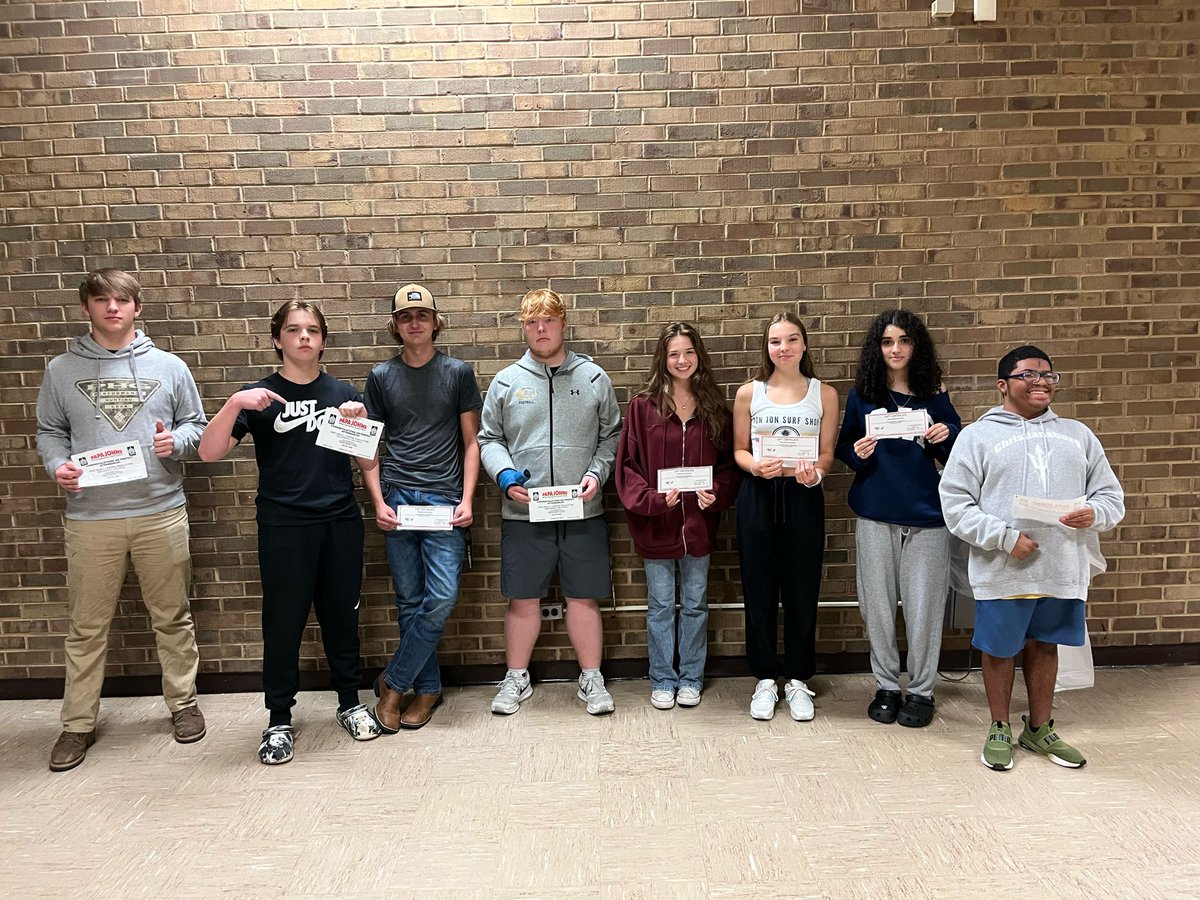 Congratulations to our students that were given the HERO award for last week (September 23-26. ). 
HERO stands for Here Everyday Ready On Time.

Thanks to Papa John’s Pizza and Dominos Pizza for supporting our students and helping them “Thrive in ‘24-‘25”