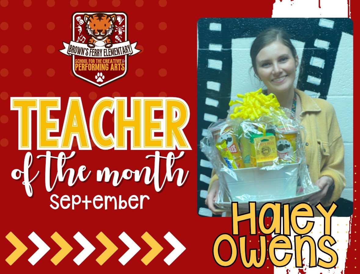 bfebengals's tweet photo. 🎉Congratulations to our Teacher of the Month!🎉 A big shout-out to Mrs. Haley Owens, chosen by our incredible Bengal Ambassadors for her hard work, dedication, &amp; always going the extra mile for her students. Her passion for education &amp; endless energy makes a different every day! https://t.co/qgy3sCqHGd
