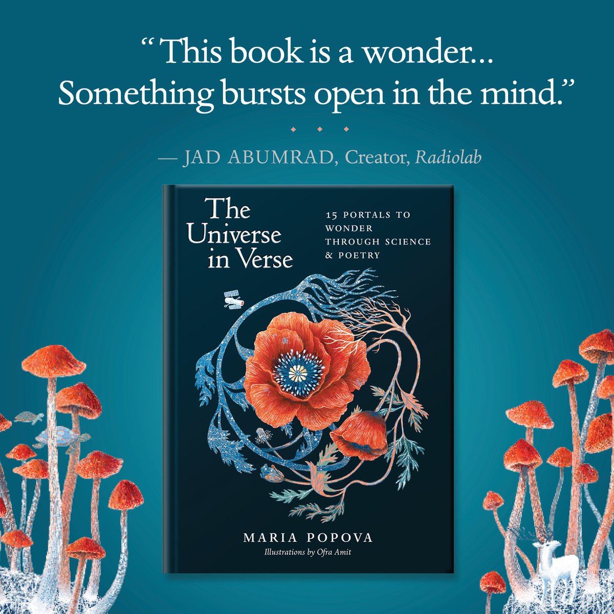 Storey Publishing (@storeypub) on Twitter photo THE UNIVERSE IN VERSE by Maria Popova (<a href="/themarginalian/">Maria Popova</a>) is on sale tomorrow! In 15 essays paired with poems from a range of voices and illustrations by Ofra Amit, Maria Popova brilliantly weaves together the worlds of science, poetry, and art.
Details: hachettebookgroup.com/titles/maria-p… THE UNIVERSE IN VERSE by Maria Popova (<a href="/themarginalian/">Maria Popova</a>) is on sale tomorrow! In 15 essays paired with poems from a range of voices and illustrations by Ofra Amit, Maria Popova brilliantly weaves together the worlds of science, poetry, and art.
Details: hachettebookgroup.com/titles/maria-p…