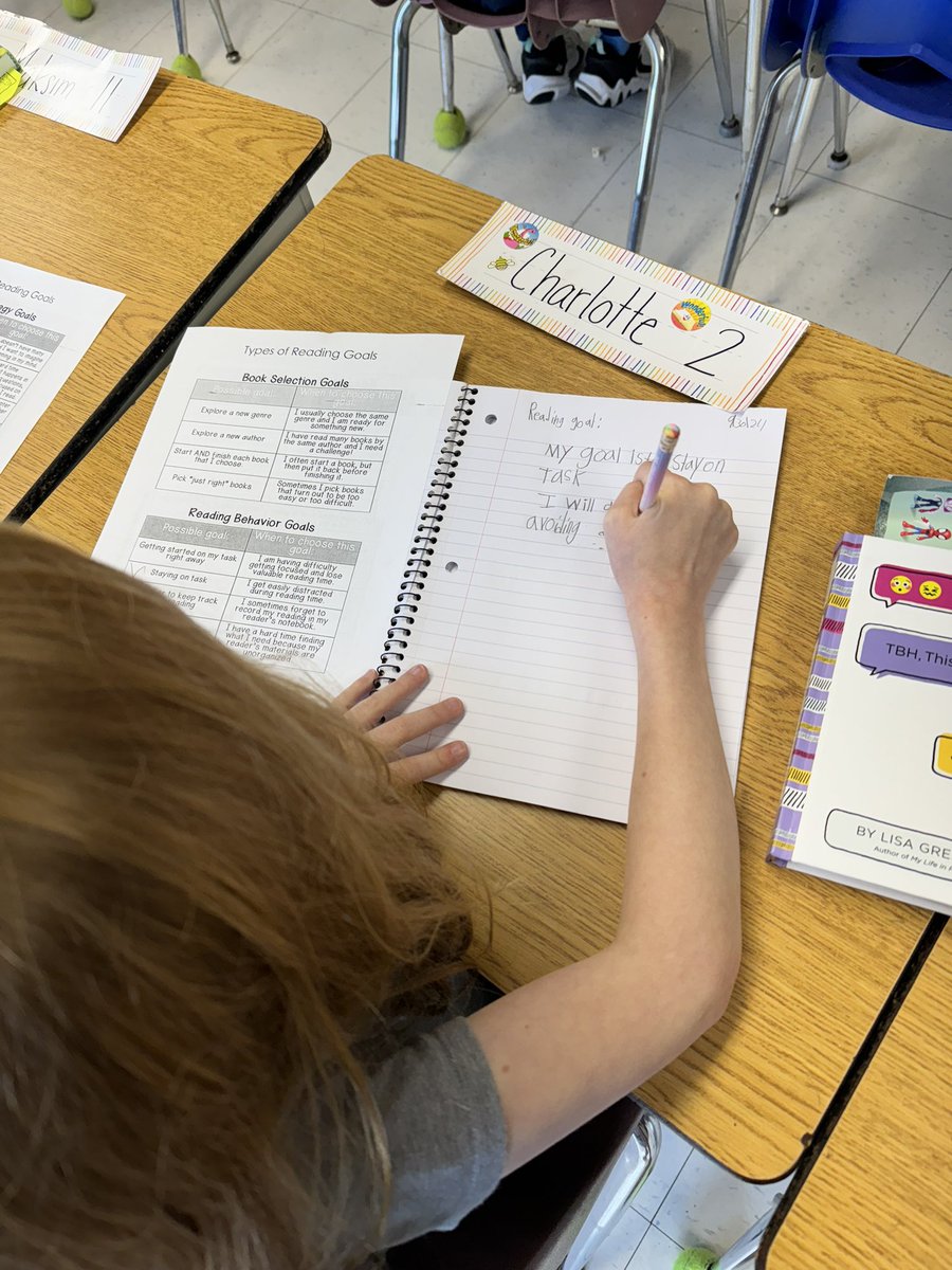 s_glinski's tweet photo. Setting some awesome reading goals to help us become stronger readers! #proud2bmillstone @Millstone_Dist https://t.co/Knkuye1zvz