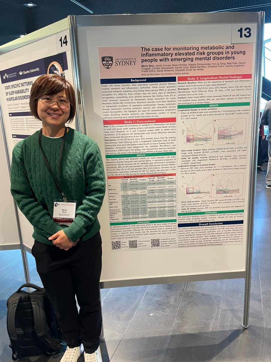Mirim Shin (@mirim_shin) on Twitter photo Excited to share my insights on metabolic and inflammatory dysfunction among young people with emerging mood disorders. It’s great to see others presenting in this area as well - connecting with fellow researchers is invaluable! Thanks <a href="/CircadianMHNetw/">Circadian Mental Health Network</a> for travel support. Excited to share my insights on metabolic and inflammatory dysfunction among young people with emerging mood disorders. It’s great to see others presenting in this area as well - connecting with fellow researchers is invaluable! Thanks <a href="/CircadianMHNetw/">Circadian Mental Health Network</a> for travel support.