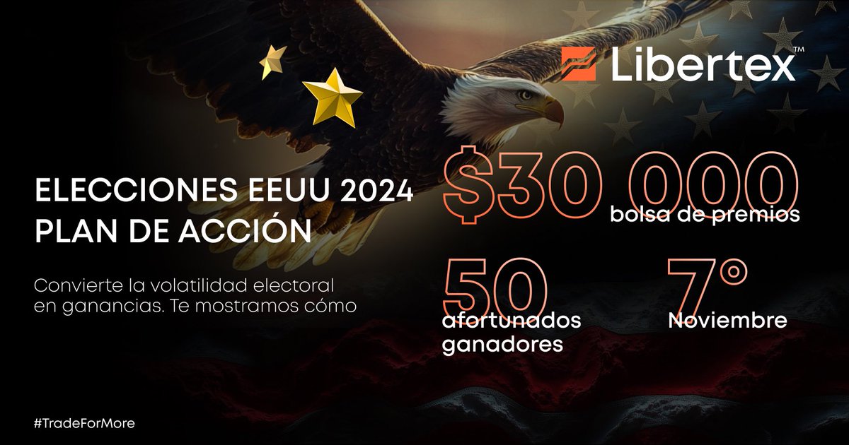 ¿Ya tienes un plan para las elecciones de EE. UU. 🇺🇸? 

🤓 Obtén nuestra Guía de Ganancias Electorales y aprovecha el mercado con confianza. Accede ahora aquí👇
🔗 promo.libertex.org/lp/es-lm/us-el…

#TradeForMore #Elecciones2024 #Trading  #finanzas