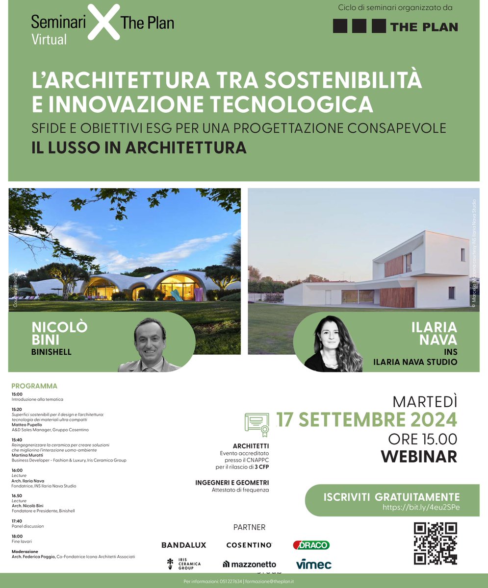 Binishells's tweet image. Please join us for a lecture organized by @theplanmag on the intersection of luxury, sustainability and technology in architecture and construction tomorrow morning Oct 1st. 
theplan.it/whats_on/il-lu…