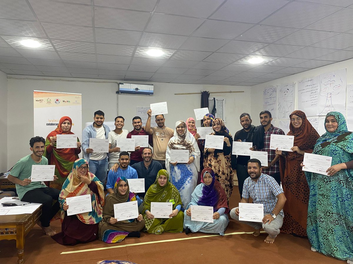 NOVAWS17062012's tweet photo. #Nova_Western_Sahara 🇪🇭
Conclusion of the training of two trainers organized by the International Institute for Nonviolence (#Novact) on preparing effective training methods and strategies for preventing violent extremism, within the framework of the project "We Can Cooperate". https://t.co/LftAoL7u9x