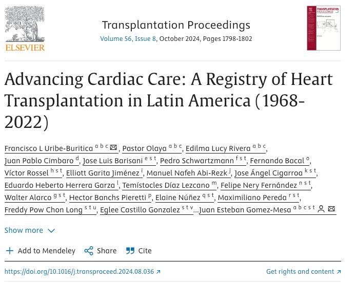 Franciscoub's tweet photo. Excited to share our latest publication with an amazing Latin American Heart Trasplant team! https://t.co/RbeMDsknLy