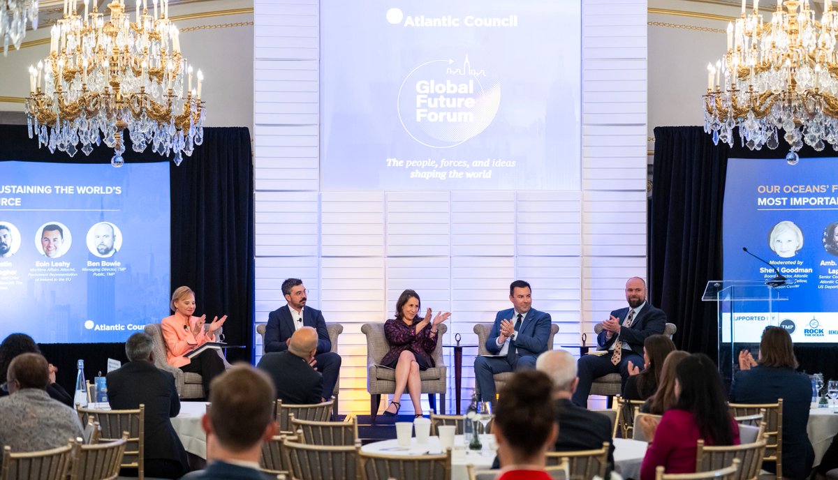 ACScowcroft's tweet photo. In case you missed last week’s Global Future Forum discussion on ocean diplomacy and conservation, read the key takeaways and watch the recording: https://t.co/yeY1F7ndgs of Senior Coordinator for Atlantic Cooperation Amb. Jessye Lapenn, Ireland’s Maritime Affairs Attaché to the EU Eoin Leahy, Founder and Chief Scientist of Beneath the Waves @DrAustinG, Managing Director of TMP Public Ben Bowie, and Wilson Center Senior Fellow @GoodmanSherri. The event was generously supported by @RocktheOcean, @beneaththewaves, and TMP.