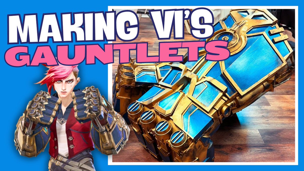 PlexiCosplay's tweet photo. My Vi Gauntlets for Netflix were a beast to make, and the video of the process is now up for everyone to watch the pain! 

Check it out: https://t.co/P04q2i6Rl5

Thanks to @thehacksmith , @Hokuprops , and Beardless.props for everything! 

#arcane @arcaneshow @SmoothOn @testedcom https://t.co/nXvYaNEqYR
