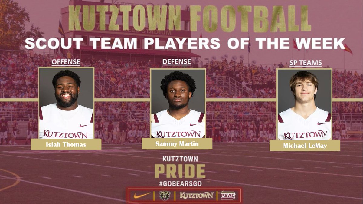 SCOUT TEAM PLAYER'S OF THE WEEK ‼️

#BearsEat #1-0