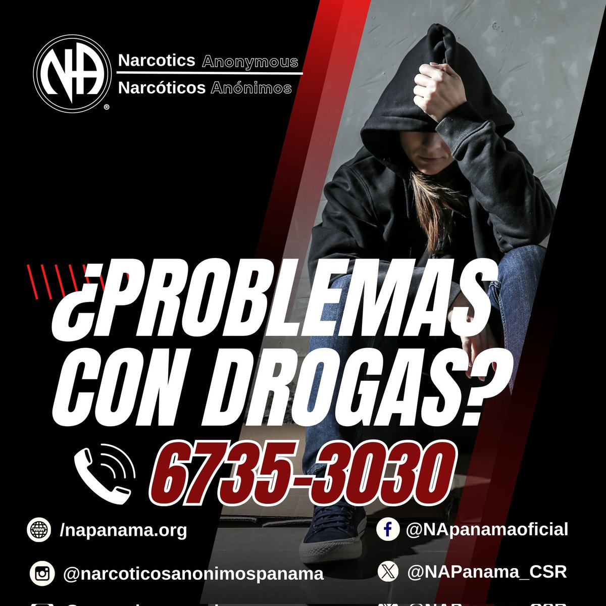 NAPanama_CSR's tweet photo. Un nuevo estilo de vida libre de drogas.
Narcóticos Anónimos Panamá.
6735 3030 https://t.co/VOQ8qNfU0S