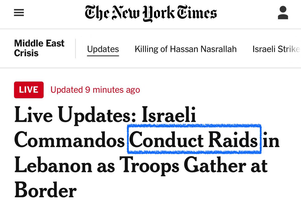 AssalRad's tweet photo. The word you’re looking for is “invasion.” 

Israel is invading Lebanon, a sovereign country. https://t.co/8fy9JLb29p
