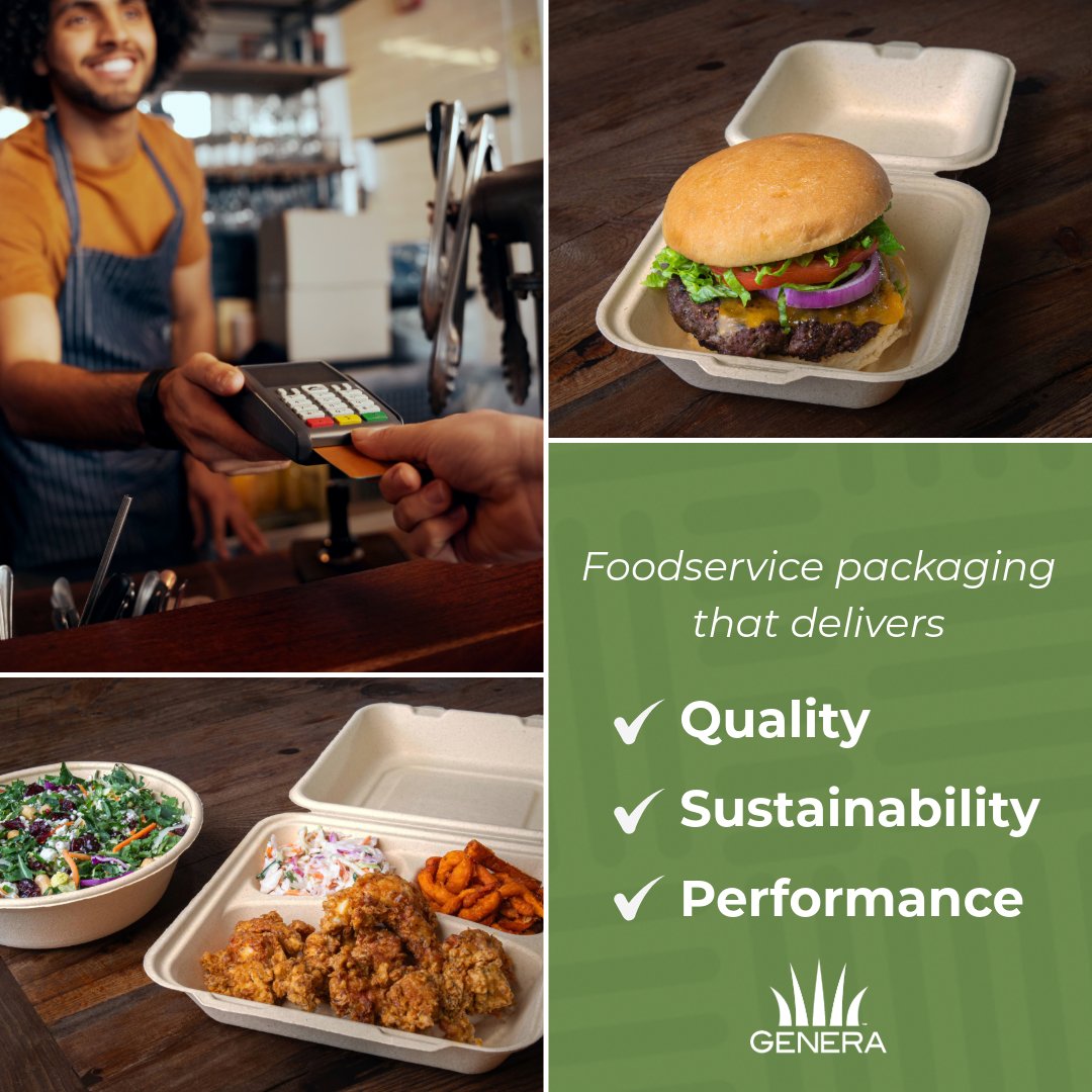 GeneraInc's tweet image. Genera's offers an array of bowls, plates and hinged containers for all your foodservice needs. Proudly made in the USA 🇺🇸 we deliver quality sustainable products ♻️ that offer superior performance ✔️

#SustainablePackaging #MadeInTheUSA #FoodservicePackaging