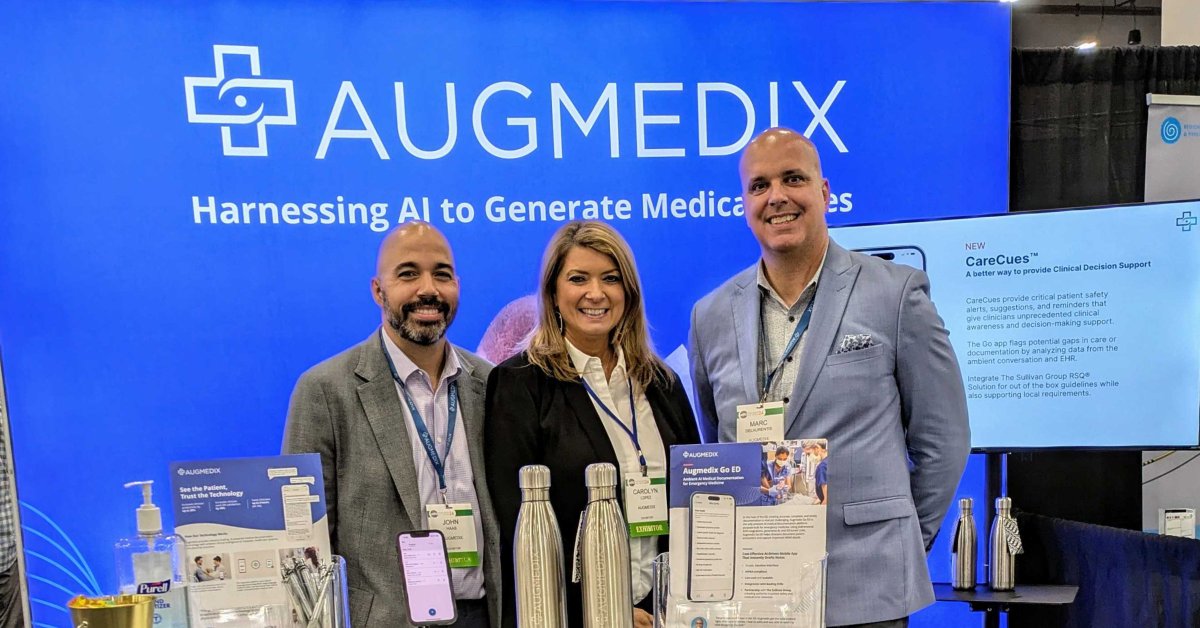 augmedix's tweet photo. At #ACEP24 in Las Vegas? Come say hi to our team at booth #1821 and watch a demo of #AugmedixGoED - ambient AI for Emergency Medicine that generates draft notes in moments.🏥
#AugmedixGoED #EmergencyMedicine #Augmedix https://t.co/0ErEp8LMgt