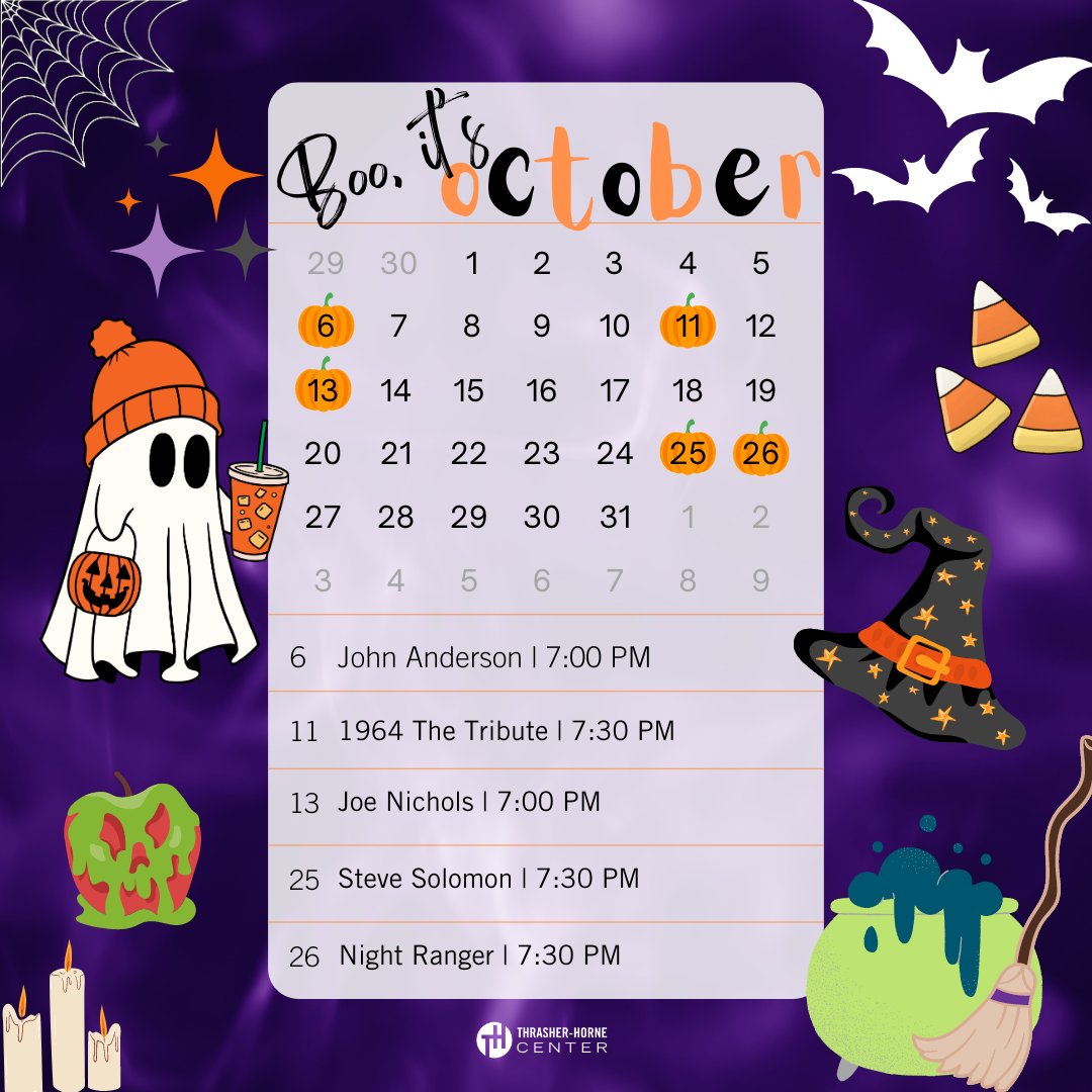 TH_center's tweet photo. Trick-or-treat!
Forget candy, we're here for the shows and it's looking like a boo-tastic October! We have something for everyone. For a full list of shows or to buy tickets visit https://t.co/qvkuKcZmz1.

#October #Calendar #Events #Concerts #JacksonvilleFL https://t.co/2RNQB4OW3f