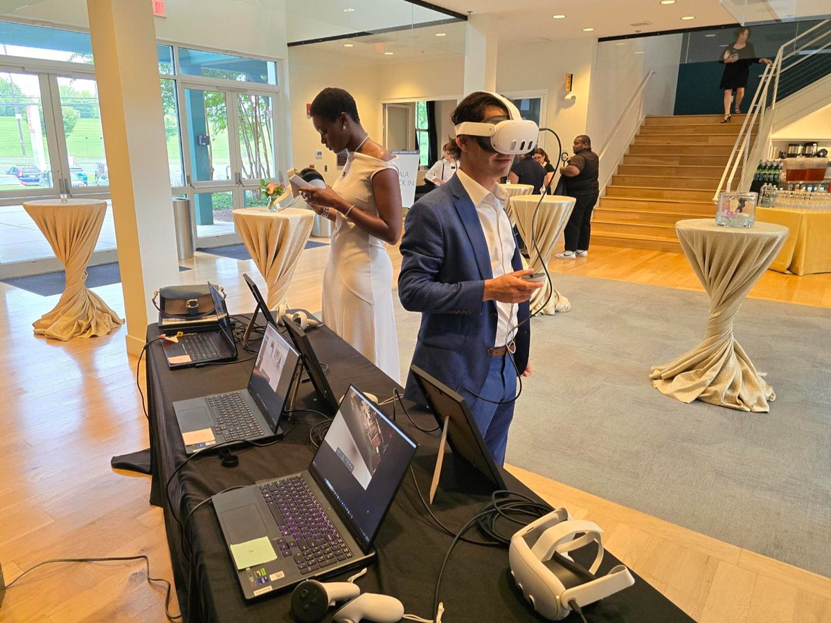 EDR_Design's tweet image. The must-have accessory at @OlneyTheatre&apos;s Staging the Future Gala? VR goggles! Our design team had a blast supporting our clients earlier this month, showcasing their reimagined campus in virtual reality at their annual fundraising gala! bit.ly/4eG7KRs