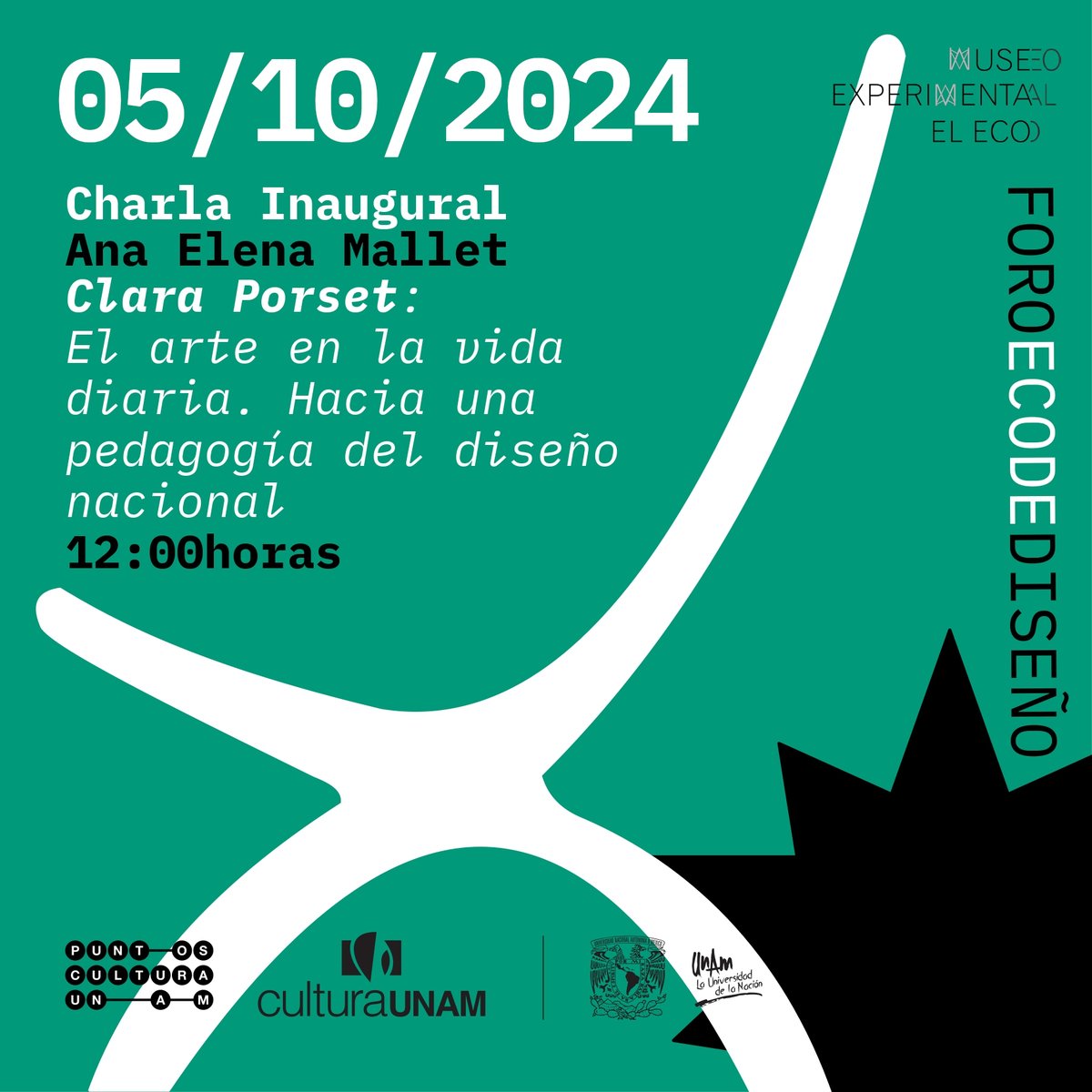 "Clara Porset: El arte en la vida diaria. Hacia una pedagogía del diseño nacional" - Conferencia inaugural por Ana Elena Mallet. 5 de octubre 2024, 12:00 horas. *Entrada libre* <a href="/madamemallet/">Madame M</a>