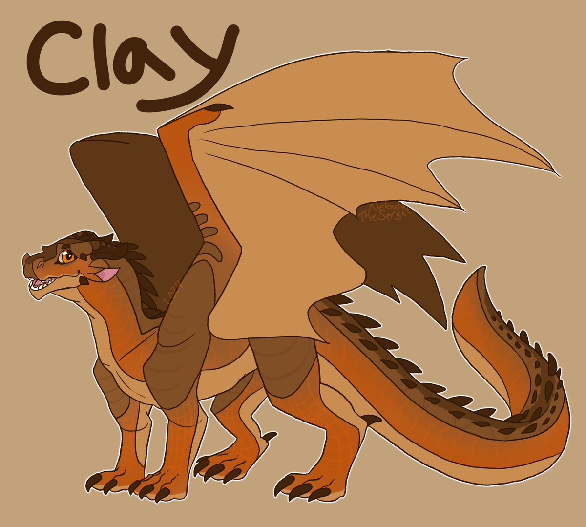 NebulaTheSergal's tweet photo. Mud puppy 🤎
first of the series im doing, designing the main characters from each book! #wof #wingsoffire #claywof https://t.co/0MC2PCJVvd