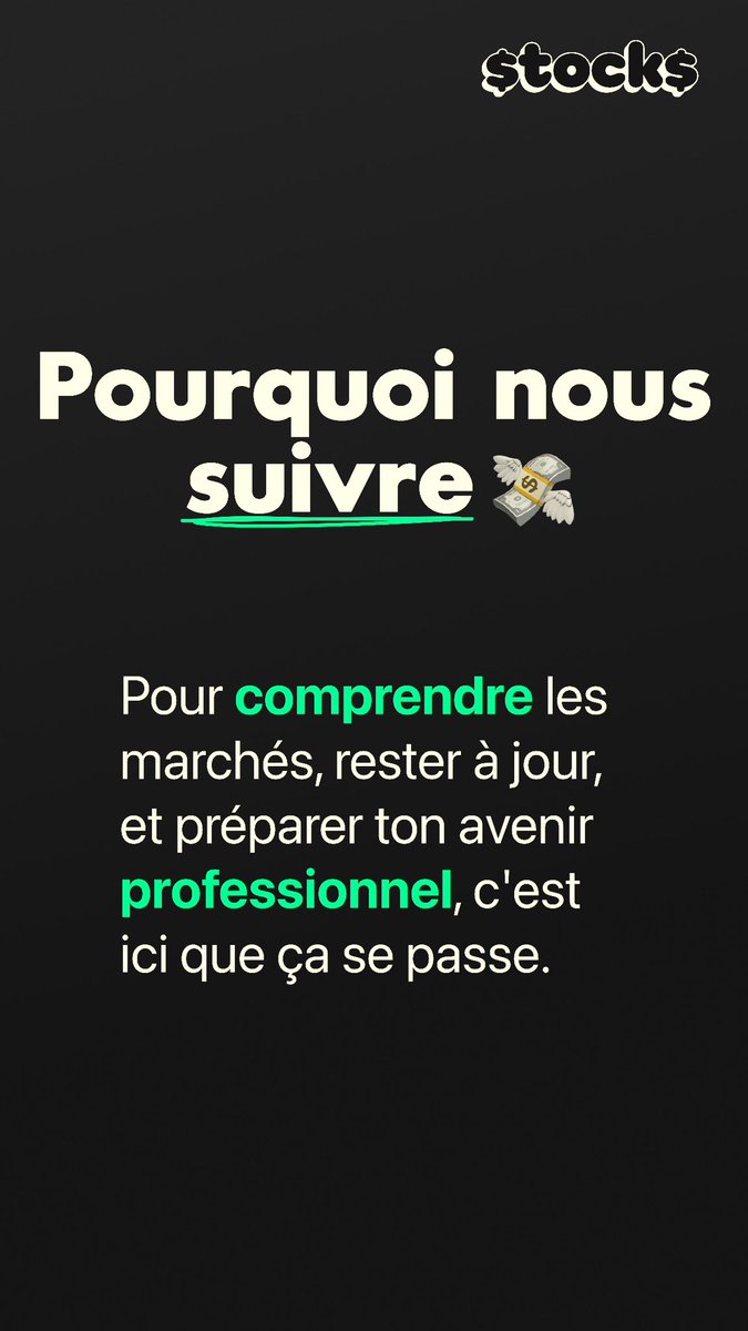 StocksMediafr's tweet photo. Bienvenue chez Stocks ! 💲
 Ton nouveau média pour décrypter l'actu financière, un slide à la fois.
 Actus, tendances, conseils, essentiels �� tout en quelques slides simples et accessibles. https://t.co/o05XQcipgA