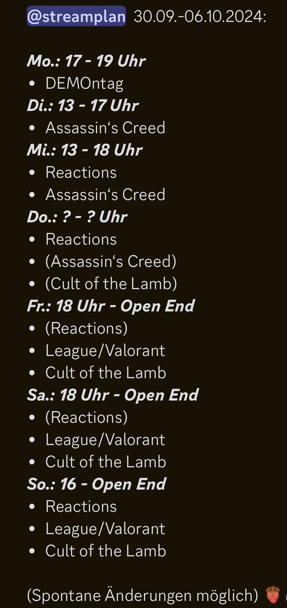 mc_ecl's tweet photo. Ein neuer #streamplan ist live✌🏽Ich habe Urlaub und das bedeutet eine Stream-reiche Woche liegt vor uns🎉 schau doch auch vorbei ☺️
https://t.co/TUaqmGP51o https://t.co/Thsb83dKuO