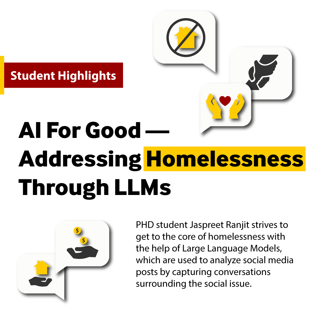 USC ECE (@uscminghsiehee) on Twitter photo Jaspreet Ranjit, a third-year Ph.D. student in <a href="/CSatUSC/">USC Thomas Lord Department of Computer Science</a>, is leveraging the power of large language models to study public attitudes toward homelessness on social media. Read about her project, which won Best Student Poster at <a href="/CAIS_USC/">USC Center for AI in Society</a>'s ShowCais 2024. viterbischool.usc.edu/news/2024/09/a… Jaspreet Ranjit, a third-year Ph.D. student in <a href="/CSatUSC/">USC Thomas Lord Department of Computer Science</a>, is leveraging the power of large language models to study public attitudes toward homelessness on social media. Read about her project, which won Best Student Poster at <a href="/CAIS_USC/">USC Center for AI in Society</a>'s ShowCais 2024. viterbischool.usc.edu/news/2024/09/a…