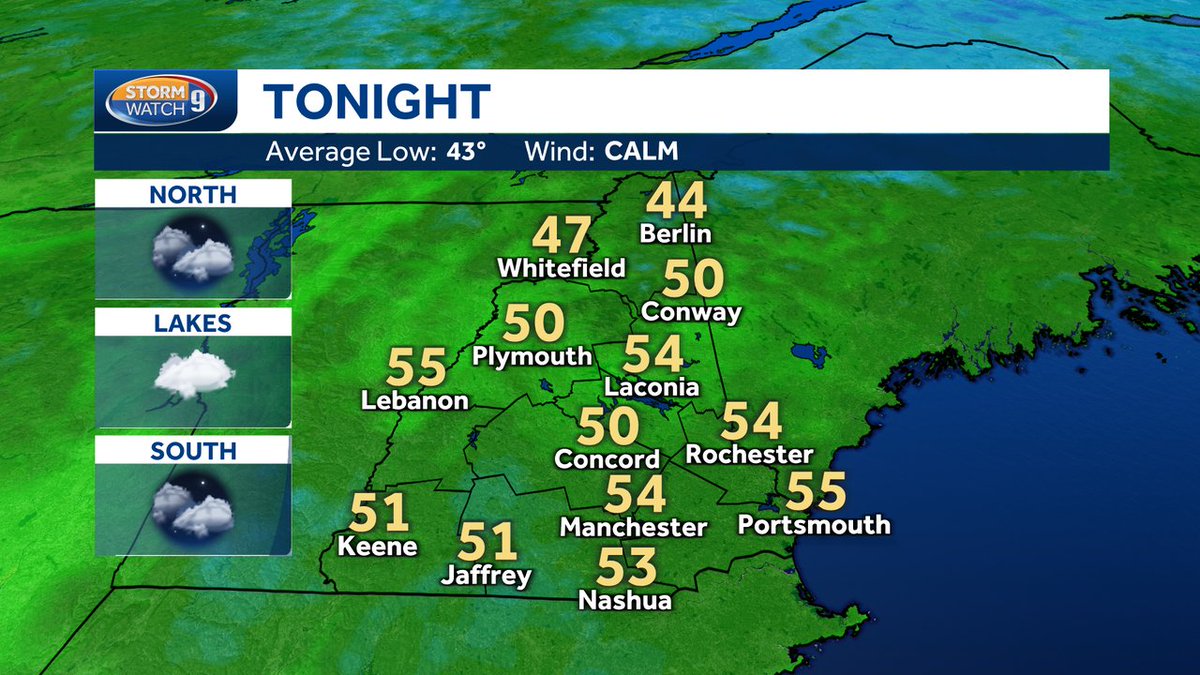 Good evening, you'll find tonight's forecast for NH below! Check out our weather blog: wmur.com/weather