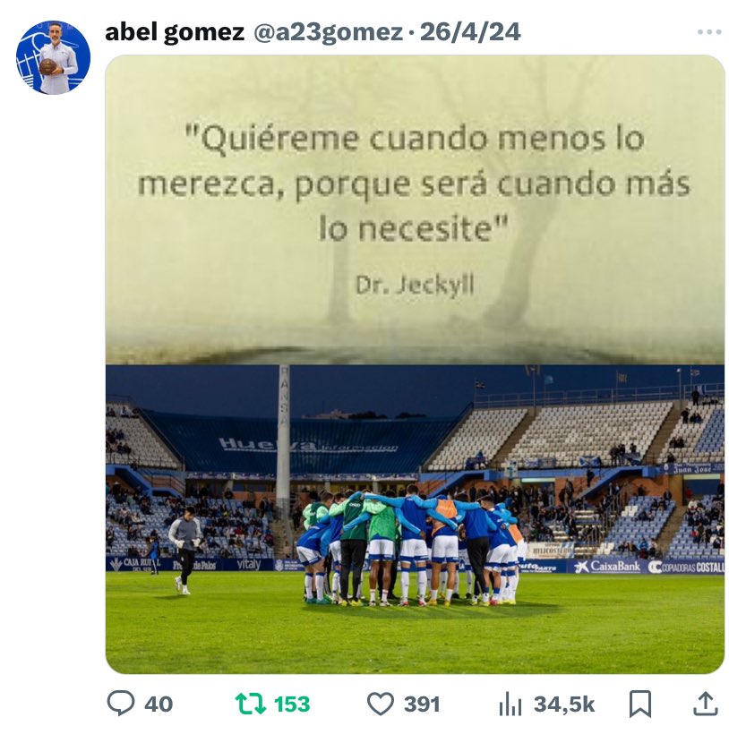 Mister, de su barco no me baja nadie. Ahora es cuando más lo necesitas. Uno de nosotros. 84 partidos harás el próximo encuentro, igualando a toda una leyenda como Marcelino García. Nosotros sabemos quien tiene la culpa. Esto lo sacamos, #Recre 💙