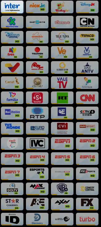 josefco27's tweet photo. La plataforma streaming de Cantv, Aba TV Go, es la misma de Inter Go, lo que significa que sería básicamente la misma oferta de canales (sin incluir los premium ni ¿DSports?). En fin, aquí la lista de Inter Go. Ya veremos si terminan siendo los mismos:
#AbaTVGo https://t.co/e2968KSmIs