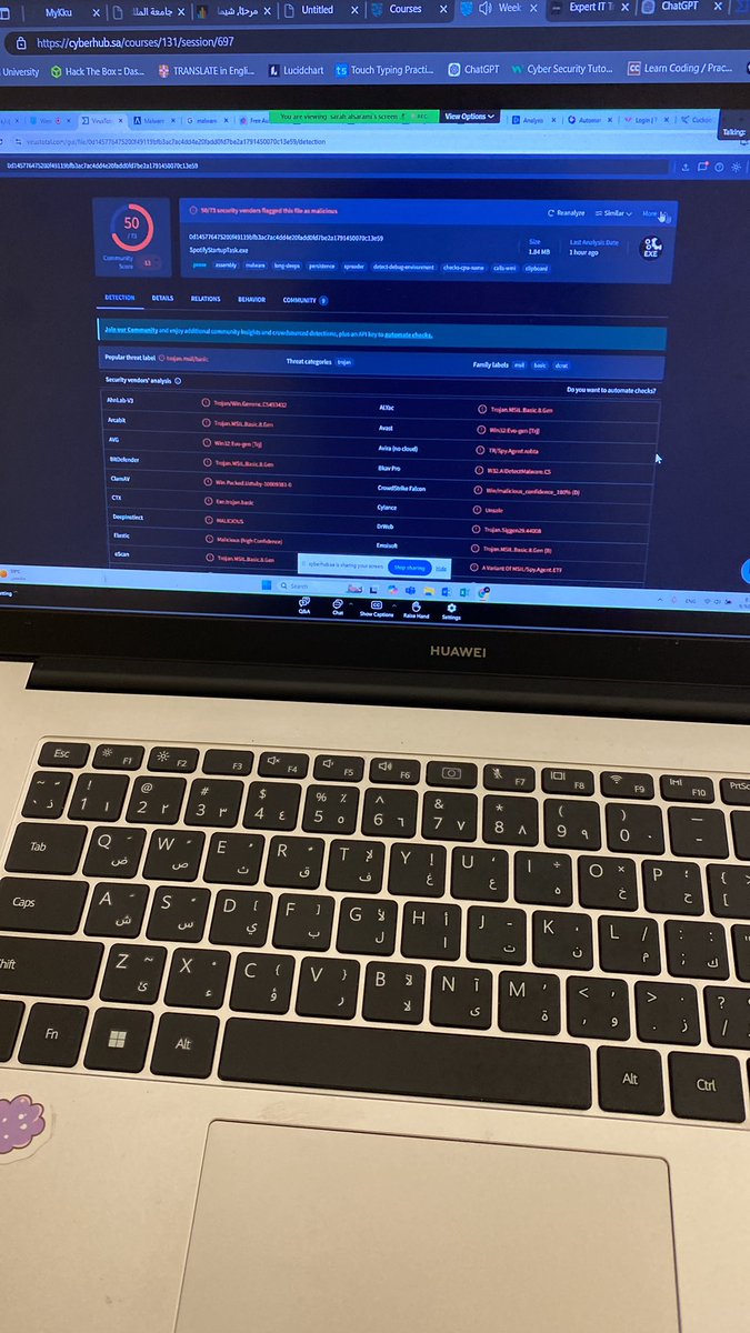 Sha_f29's tweet image. يوم جميل مليء بالسايبر 🔐💻
خلصت من course Malware Analysis 🛡️📂
حملت Flare VM 💾
ورحت على HTB 👨‍💻🏴‍☠️
والحين جالسة أتطلع على آخر ال updates في السايبر 📰🔍

#MalwareAnalysis 
#FlareVM 
#HackTheBox