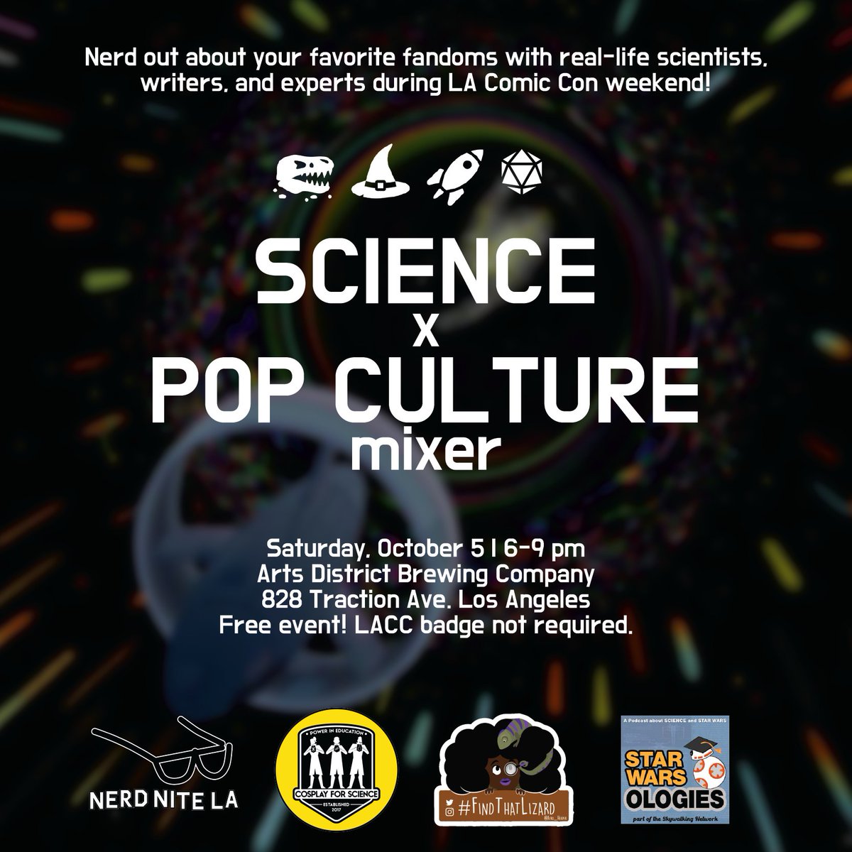 StarWarsologies (@starwarsologies) on Twitter photo Come find us at <a href="/comicconla/">Los Angeles Comic Con</a> this weekend! Science of The Acolyte on Saturday at 3pm and then head to Arts District Brewing to hang out with other science-minded folks. Come find us at <a href="/comicconla/">Los Angeles Comic Con</a> this weekend! Science of The Acolyte on Saturday at 3pm and then head to Arts District Brewing to hang out with other science-minded folks.