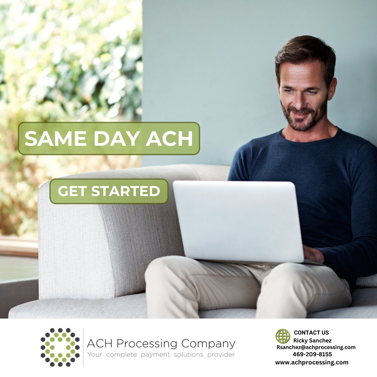 achprocessing's tweet image. Bring speed and efficiency into your financial transactions with Same Day ACH, a secured and cost-effective alternative to pricey wire transfers.

Enjoy same-day credits/debits on your bank accounts. Ready for a financial breakthrough?

Reach out for your complimentary quote and…