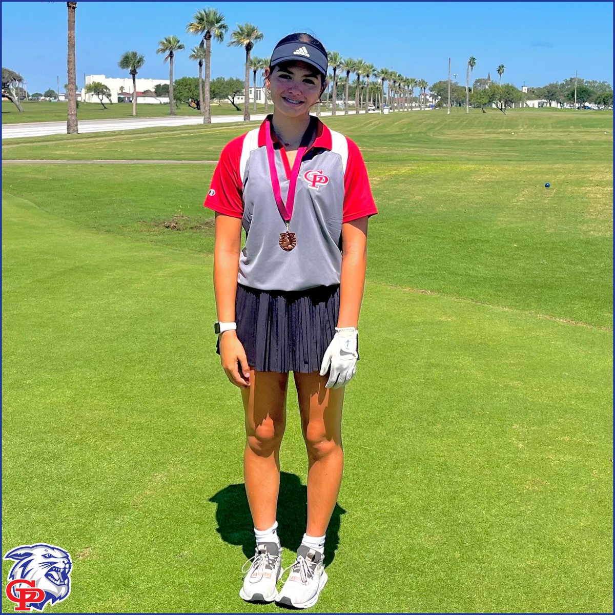 GPAthletics1's tweet image. ⛳️ The Wildcat JV Golf team of Brycen Turner, Ayaan Jiva, Derrick Garza, Kaden Dreyer, and Nathan Kolb won the Flour Bluff JV golf tournament‼️
Dreyer placed 5th overall and Kolb finished 2nd overall with an 80 🏌️‍♂️
🏌️‍♀️Brenna Becker shot a 99 to place 3rd overall. #goCatsgo 🔴⚪️🔵