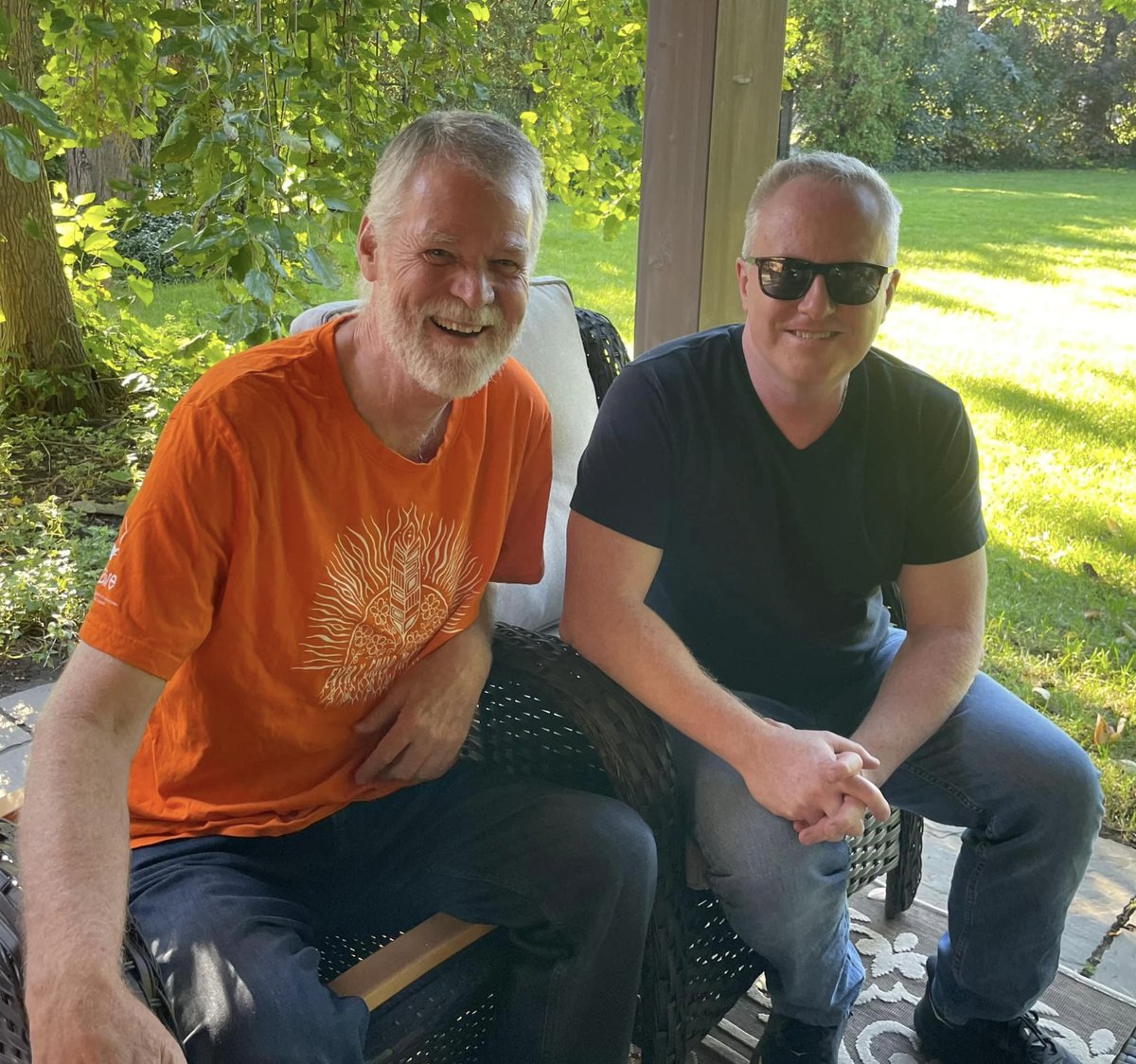 I had a great conversation in The Grotto this afternoon with Tim Caddigan. While Tim is looking after community relations, public relations and community television for Cogeco in all of Cogeco’s North America operations, I’m reading a lot of books — and doing some gardening.