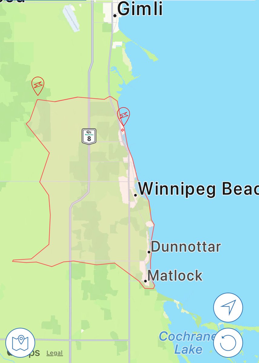 WpgBeachFire's tweet photo. Power outage from Matlock to Sandy Hook. @mbhydro is hoping to have power restored by 5:00 PM today. https://t.co/RFD1grDAai