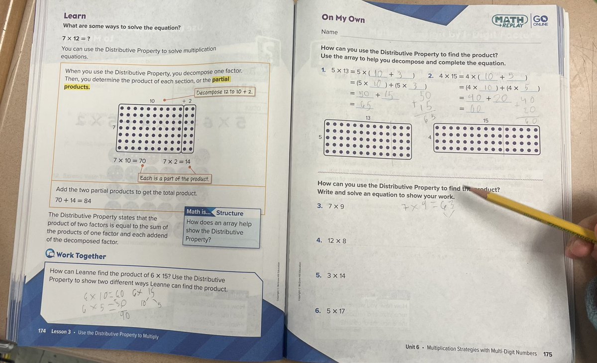 SHEtigertales's tweet image. Mrs. York&apos;s 4th grade students are learning about Distributive Property! It&apos;s helps them break down bigger numbers to solve an equation! Keep working hard!! ✖️➗➕➖
#SHEtales #mathwiz