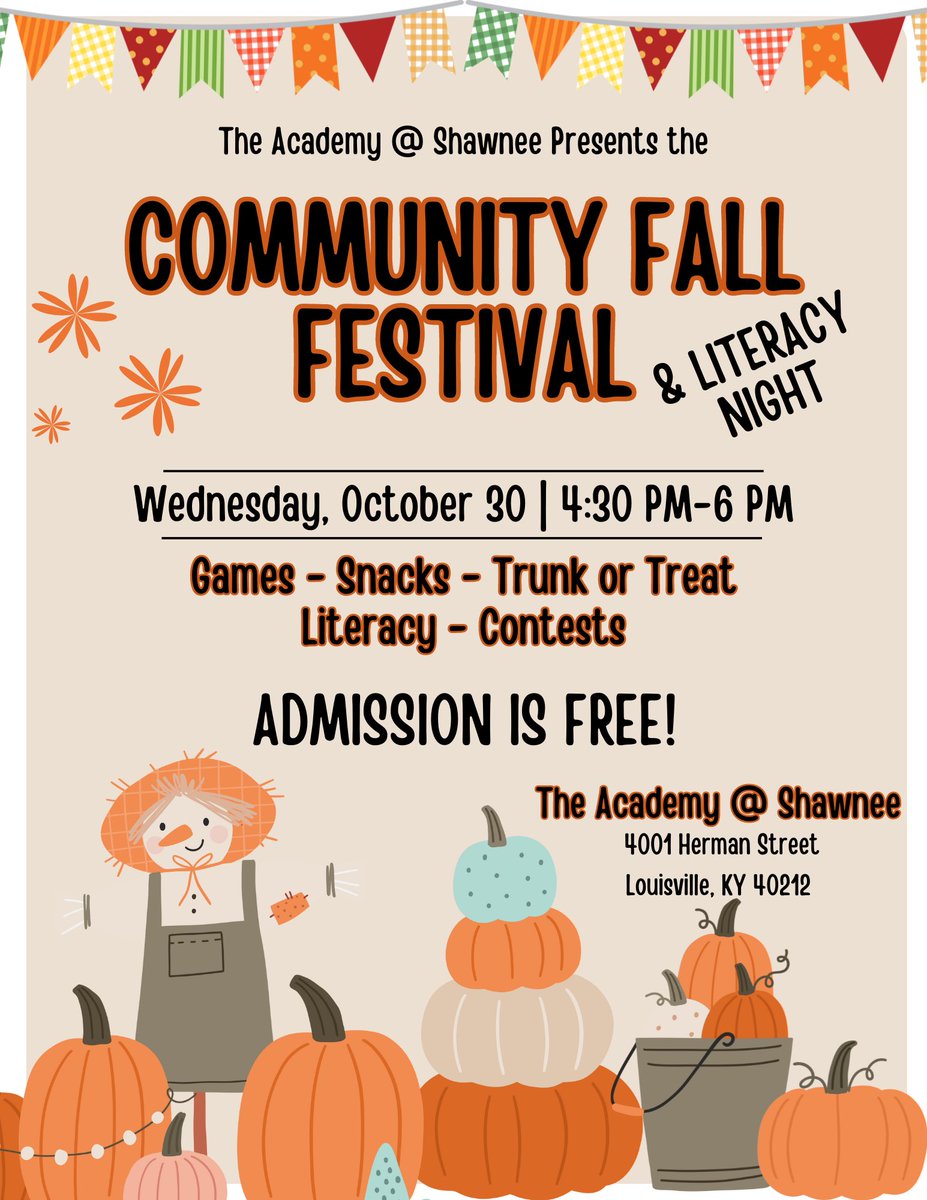 Eagle 🦅 Nation!

Mark your calendars for The Academy @ Shawnee Fall Festival ⬇️