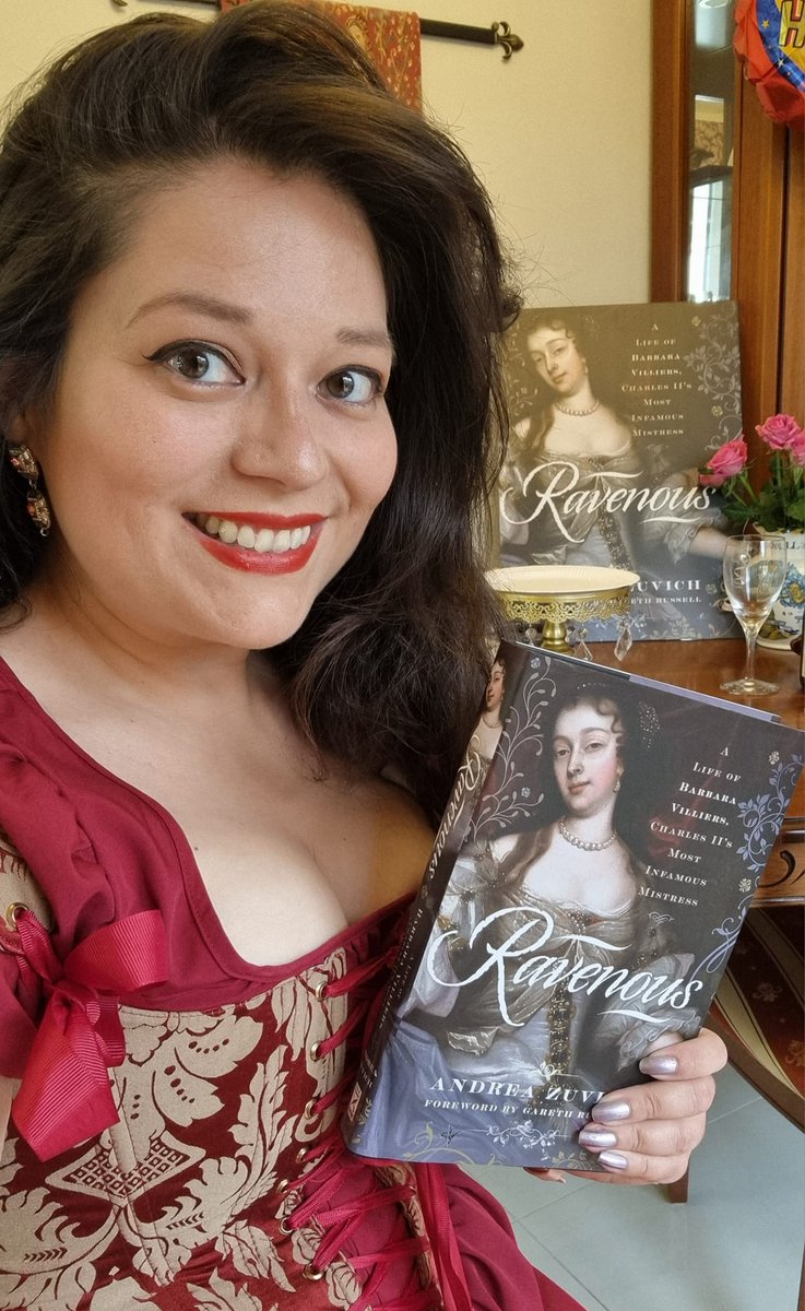 17thCenturyLady's tweet photo. Hear ye! Ravenous: A Life of Barbara Villiers, Charles II's Most Infamous Mistress is out now in the USA! If you love scandalous royal stories full of drama, you might enjoy this one. Barbara lived through one of the most tumultuous periods in British history: she lived through civil war, the plague, the Great Fire of London, the Anglo-Dutch wars, and witnessed the Interregnum, and the reigns of Charles II, James VII & II, William and Mary, and Anne. Her lovers included not only Charles II but John Churchill, the Duke of Marlborough. She was a muse, an enemy, hated and admired. Her life was one wild ride. Are you ready to meet Barbara? https://t.co/jBEtpzP5hh #KeepItStuart