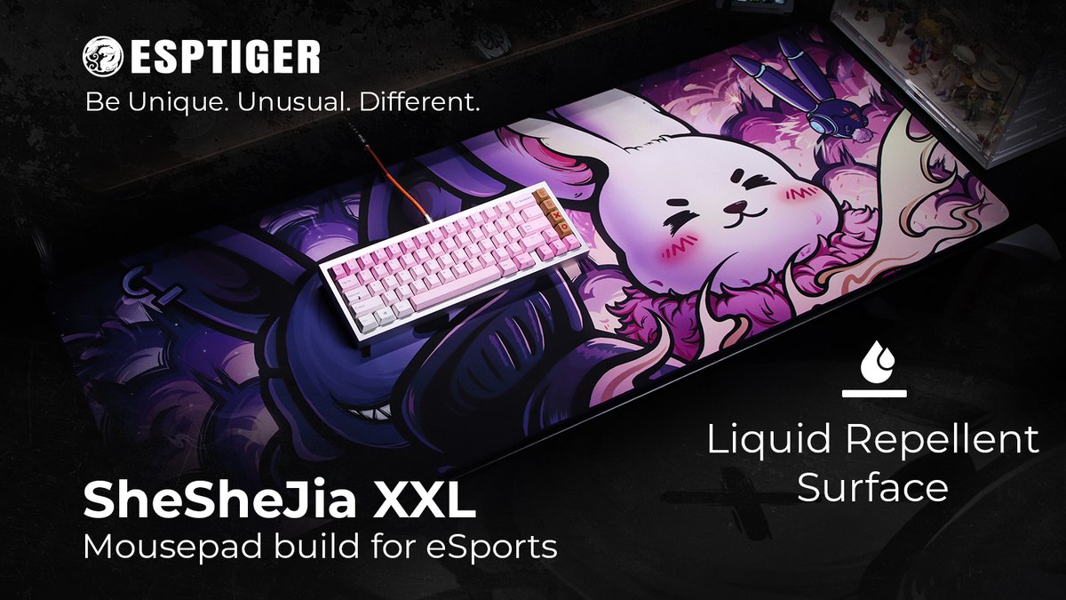 AddiceInc's tweet image. Elevate your setup with the #SheSheJia XL Desk Mat (1200x450x4mm)! 

Enjoy low static/dynamic friction for fast gameplay, #Breathable liquid-repellent &amp;amp; wear-resistant BWR-ED Fabric.

#Feature #Style @Esp_Tiger

Link: addiceinc.com/products/espti…
