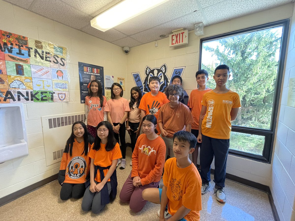 SJN recognizes National Truth and Reconciliation Day by wearing Orange T Shirts.  @ycdsb <a href="/laurasawicky/">Laura Sawicky</a>
