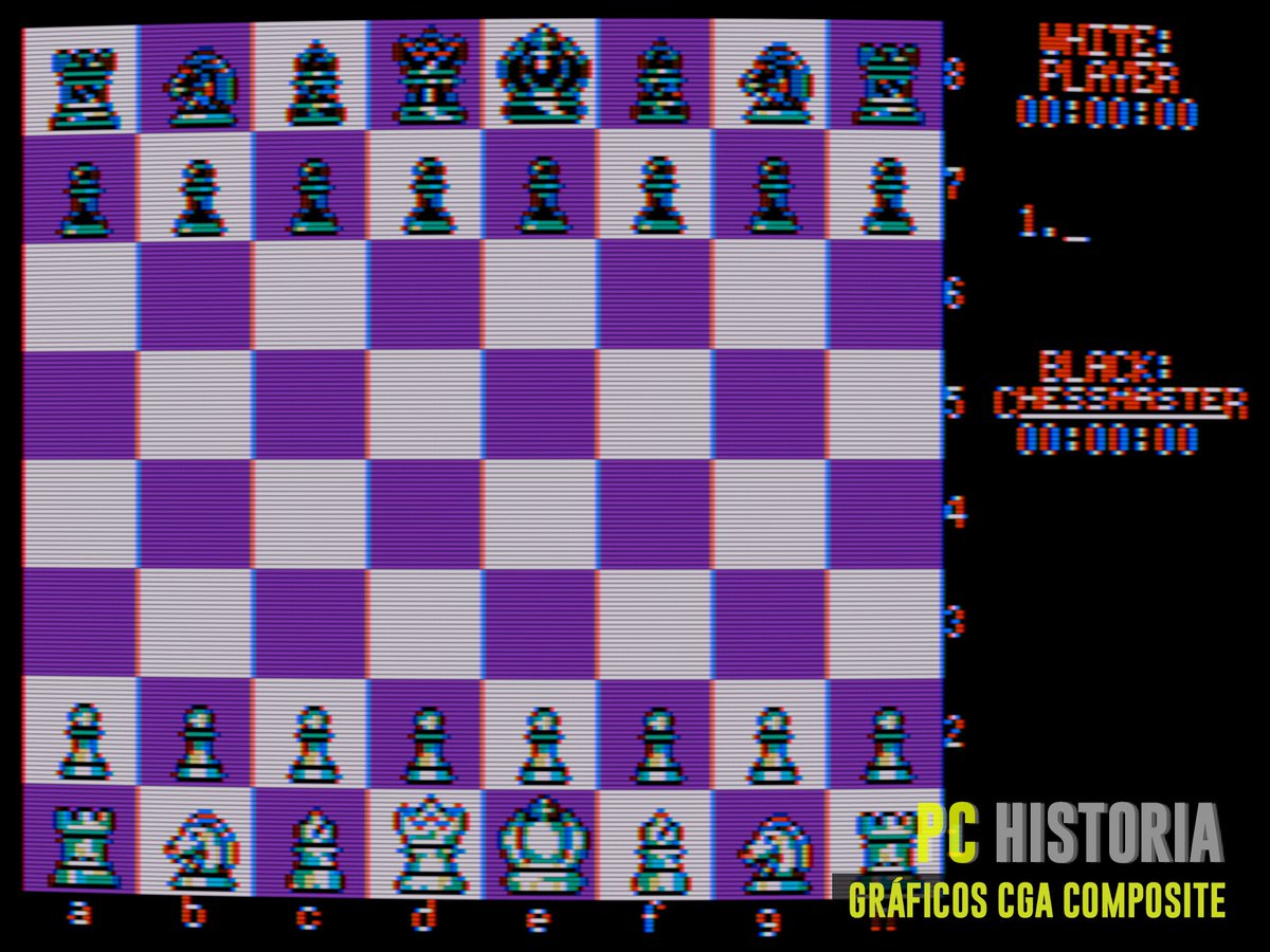 PC__Historia's tweet image. The #Chessmaster 2000 (Software Toolworks, 1986) para #IBM #PC, en #CGA y #HERCULES, fue un hito en los juegos de #ajedrez. Con IA fuerte de 12 niveles, varios modos de video, colores, una amplia biblioteca de aperturas, opción de imprimir movimientos, tablero 2D-3D, etc. ♜♘