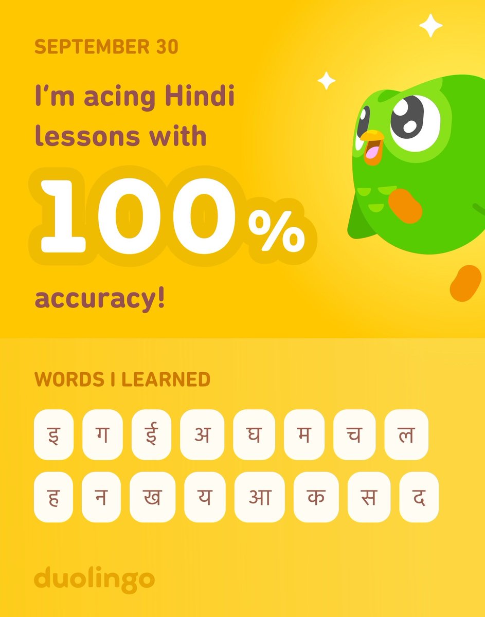 7ulsi's tweet photo. I’m learning Hindi on Duolingo! It’s free, fun, and effective. https://t.co/leGnPhlxr5