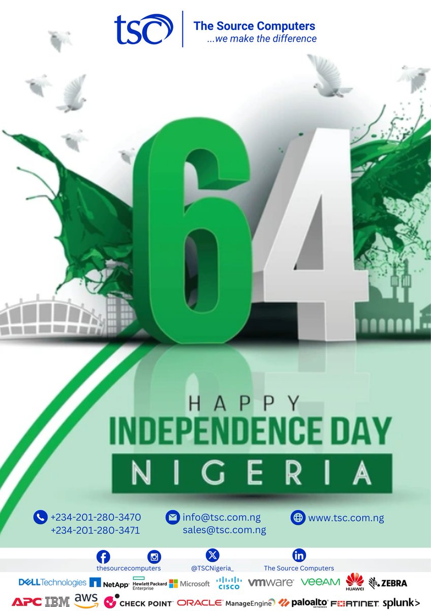 🇳🇬 Happy Independence Day, Nigeria! 🇳🇬

As we celebrate 64 years of freedom, growth, and unity, The Source Computers Limited is proud to stand with our fellow Nigerians in commemorating this significant day.

Here’s to resilience, progress, and the power of technology!