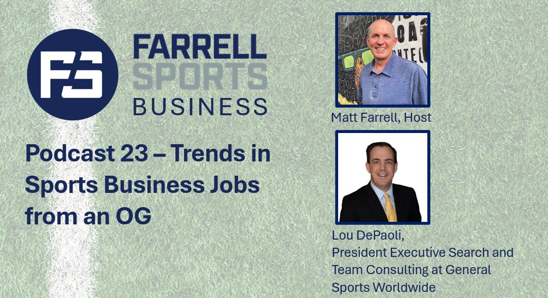 Matt Farrell (@mattfarrell_) on Twitter photo Great advice from Lou DePaoli of <a href="/theC1ubhouse/">theClubhouse®</a> on working in sports business. Lou is a former exec with the Mets, Pirates, Marlins, Hawks and NBA and now <a href="/GeneralSportsWW/">General Sports Worldwide</a>
Watch on YouTube: youtube.com/watch?v=dSA7fg…
Listen in podcasty places.
#sportsbiz #careeradvice Great advice from Lou DePaoli of <a href="/theC1ubhouse/">theClubhouse®</a> on working in sports business. Lou is a former exec with the Mets, Pirates, Marlins, Hawks and NBA and now <a href="/GeneralSportsWW/">General Sports Worldwide</a>
Watch on YouTube: youtube.com/watch?v=dSA7fg…
Listen in podcasty places.
#sportsbiz #careeradvice