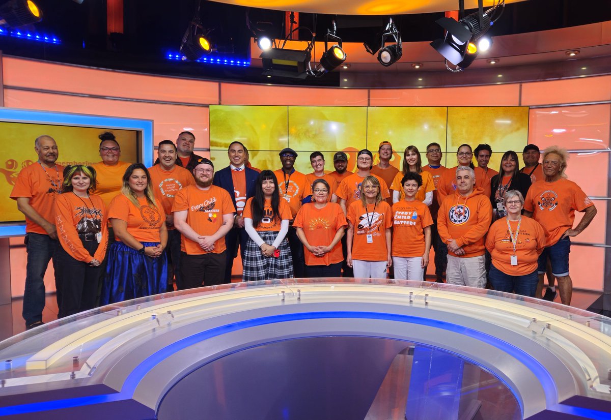 APTN News (@aptnnews) on Twitter photo What does #OrangeShirtDay mean to you?
Here's the APTN News team in Winnipeg wearing their orange shirts on National Day for Truth and Reconciliation.
Send us a photo of how you honoured the day - email your pictures to share@aptn.ca What does #OrangeShirtDay mean to you?
Here's the APTN News team in Winnipeg wearing their orange shirts on National Day for Truth and Reconciliation.
Send us a photo of how you honoured the day - email your pictures to share@aptn.ca